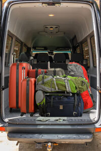 Van In Black with Luggage